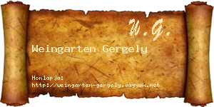 Weingarten Gergely névjegykártya